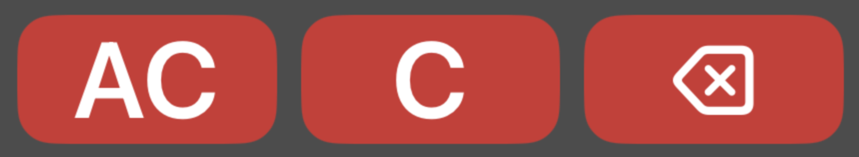 The delete, C, and AC edit buttons