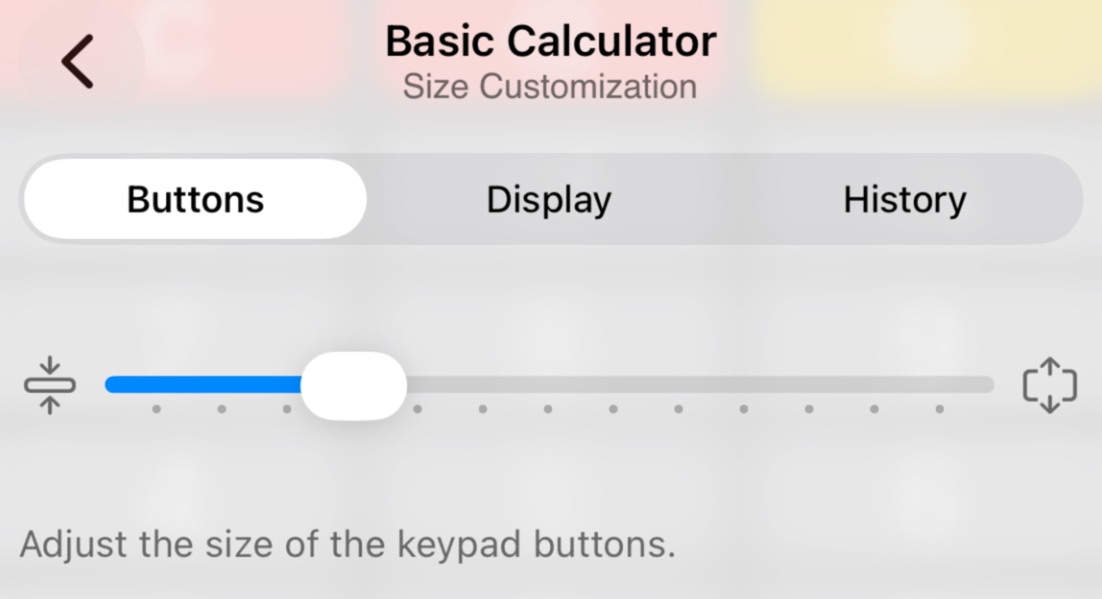 Button height slider